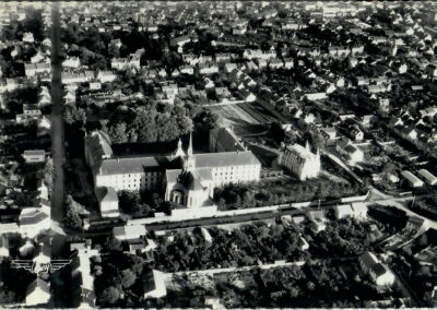 Vue aérienne du Grand Séminaire, vers 1950 (©Archives diocésaines de Nantes, 2Y016/038)